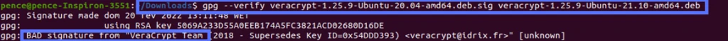bad signature from veracrypt team