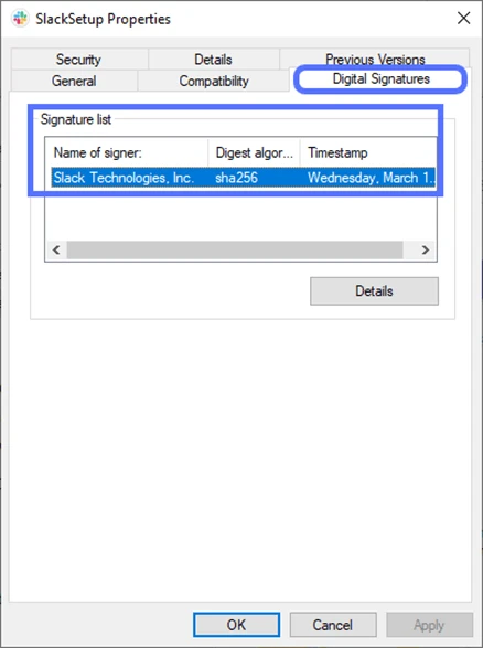 file has a digital signature