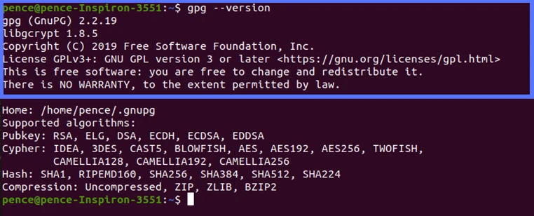 outcome of gpg
